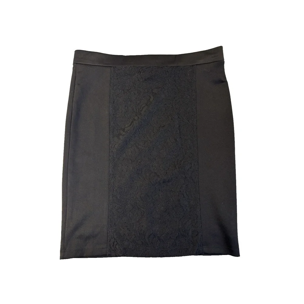 Attention Slim Fabulous Women's Lg Sexy Black‎ Lined Pencil Skirt Career Office